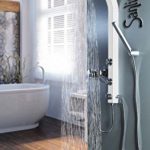 Weißes Duschpaneel Duschsäule mit Massagedüsen Eckig Regendusche Sanlingo