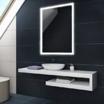 60 x 80 / 80 x 60 cm Design Badspiegel mit LED Beleuchtung von Artforma | Vertikal oder Horizontal Wandspiegel Badezimmerspiegel | Spiegel mit Gehäuse