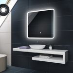 75 x 75 cm Design Badspiegel mit LED Beleuchtung von Artforma | Wandspiegel Badezimmerspiegel | TOUCH SCHALTER