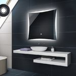 Design Badspiegel mit LED Beleuchtung Badezimmerspiegel von Artforma | Quadratisch Wandspiegel mit Touch Schalter