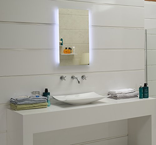 Design Badspiegel mit LED-Beleuchtung GS043N Lichtspiegel Wandspiegel Tageslichtweiß IP44 (40 x 60 cm)