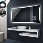 Design Badspiegel mit LED Beleuchtung von Artforma | Wandspiegel Badezimmerspiegel | WETTERSTATION S3 + TOUCH SCHALTER