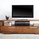 DuNord Design TV-Board Sheesham natur Massiv Sideboard Lowboard 130 cm Massivholz natur PANAJI TV Möbel