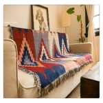 Geometrische Gobelin Sofa Überwurf Decke Jacquard gewebt Afghanen Navajo Tribal Aztec Kelim Teppiche Home Decor Bohemian Vintage Native American, 50"X60"