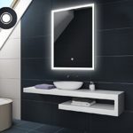 KALTWEIß 60 x 80 cm Design Badspiegel mit LED Beleuchtung und TOUCH SCHALTER von Artforma | Wandspiegel Badezimmerspiegel | Spiegel nach Maß