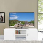 LANGRIA TV Lowboard Fernsehschrank Fernsehtisch Tisch Möbel (120x40x40cm) Weiß