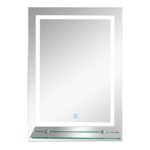 kleankin LED Badspiegel Badezimmerspiegel mit Beleuchtung Glas-Ablage 38W 70x50cm