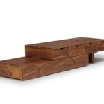 massivum Lowboard Country 290x38x60 cm aus Palisander Massiv-Holz braun gewachst  verstellbar 3 Schubladen, TV-Board