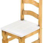 2 x Brasilmöbel Stuhl 'Mexiko', 45 cm Sitzhöhe, Pinie Massivholz, Farbton Snow - Honig
