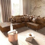 DELIFE Couch Clovis Modular - Ecksofa, Sofa, Wohnlandschaft & Modulsofa (Braun, Ecksofa Links mit Hocker)