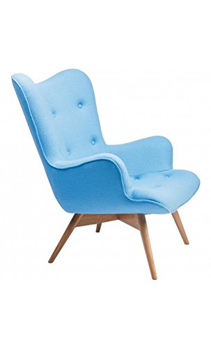 Kare Design Sessel Textil mit Armlehnen Retro Angels Wings blau (Wolle)