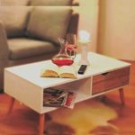 L. Living COUCHTISCH skandinavisch Eiche Sägerau-Optik LOWBOARD Modern weiß TV-Tisch FERNSEH-Tisch ca. 100 x 50 cm Wohnzimmertisch Beistell Tisch skandinavisches Design Buche Massivholz Beine ~ds2