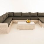 Mendler Sofa-Garnitur CP054, Lounge-Set Gartengarnitur, Poly-Rattan ~ Kissen Anthrazit, perlweiß
