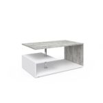 Vicco Couchtisch GUILLERMO 91 x 52 cm - Wohnzimmertisch Beistelltisch Holztisch Kaffeetisch - 4 Farben zur Auswahl (weiß beton)