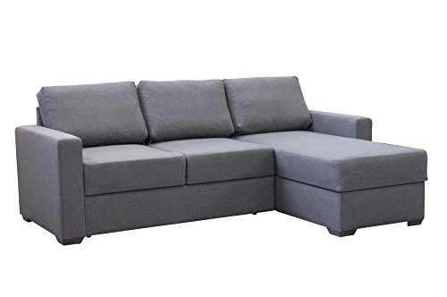 mb-moebel Ecksofa Eckcouch mit Bettkasten Sofa Couch L-Form Polsterecke Niger (Grau, Ecksofa Rechts)