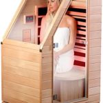 newgen medicals Sauna: Kompakte Infrarot-Sitzsauna aus Hemlock-Holz, 760 W, 0,62 m² (Sitzsauna für Zuhause)