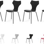 Tenzo 0600-024 Lolly 4er-Set Designer Stühle Holz, schwarz, 53 x 45 x 85 cm