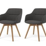 Tenzo 2er- Set Stühle, Holz,anthrazit, 57 x 53 x 77 cm