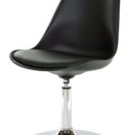 Tenzo 3309-824 TEQUILA - Designer Esszimmerstuhl, Kunststoffschale mit Sitzkissen in Lederoptik, Untergestell verchromt, 83 x 49 x 53 cm, schwarz