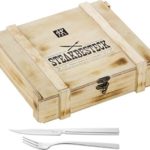 ZWILLING Steak Besteck Set, 12-teilig inBesteck-Holz-Box, 6 Steakmesser - 6 Steakgabeln, spülmaschinengeeignet, Poliert 18/10 rostfreierEdelstahl