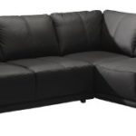 Cavadore Ecksofa Calypse mit Ottomane rechts / Schwarzes Sofa im modernen Design / 273 x 83 x 214 (BxHxT) / Lederoptik schwarz