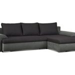 Cavadore Ecksofa Leriot / Sofa mit Strukturstoff / Longchair rechts oder links montierbar / Inkl. drei Rückenkissen / Größe: 262 x 86 x 163 cm (BxHxT) / Grau - Lila