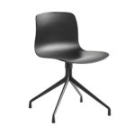HAY About a Chair 10 Drehstuhl mit Sternfuß, Schwarz Gestell Aluminium pulverbeschichtet Schwarz mit Kunststoffgleitern