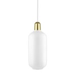Normann Copenhagen - Pendelleuchte - Amp Lamp Large Brass EU - Weiß/Messing - H26 x Ø11,2 cm
