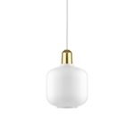 Normann Copenhagen - Pendelleuchte - Amp Lamp Small Brass EU - Weiß/Messing - H17 x Ø14 cm
