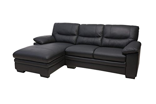 PKLine Sofa MOSH in schwarz Couch Couchgarnitur Wohnlandschaft Ledercouch
