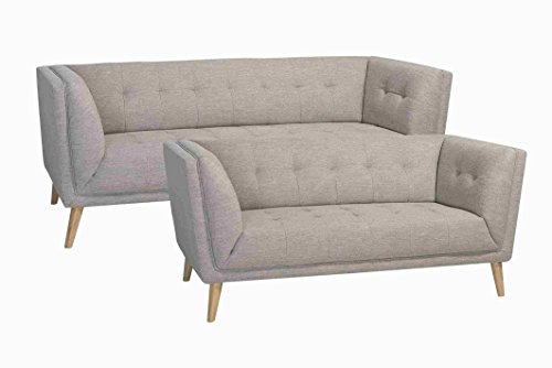 PKLine Sofagruppe PRIM in beige 2-und 3 Sitzer Couchgarnitur Couch