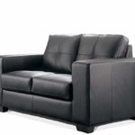 Sofa Madelaine/Designercouch / Polstercouch/Couch 2-Sitzer Pellissima/Sessel / Kunstleder - schwarz