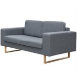 vidaXL Polstersofa 2-Sitzer Stoffsofa Loungesofa Couch Wohnzimmer Möbel Hellgrau