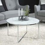 AC Design Furniture Couchtisch Antje, B: 80 x T:80 x H: 45 cm, Glas, Weiss