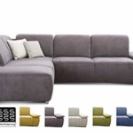 CAVADORE Ecksofa Tabagos / Große Couch mit Ottomane links / Modernes Sofa mit Sitztiefenverstellung / Inkl. Kopf- und Armteilverstellung/ 283 x 85 x 248 / Grau