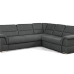 Cavadore Eck-Sofa Tuluza / Moderne Eck-Couch grau mit Spitzecke / Größe: 262 x 87 x 233 cm (BxHxT) / Strukturstoff in grau