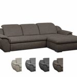Cavadore Ecksofa Claanc mit großem Longchair und Bettfunktion / Braunes Eck-Sofa mit ausziehbarem Bett und großer Liegefläche / Praktische Kopfteilverstellung / 277x77x177 cm (BxHxT) / Braun