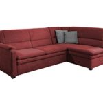 Cavadore Ecksofa Pisoo / Eckcouch mit Schlaffunktion / L-Sofa mit hochwertigem Federkern im klassischen Design / Ottomane rechts / Größe: 245 x 89 x 161 cm (BxHxT) / Farbe: Rot (bordeaux)