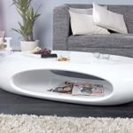 DuNord Design Couchtisch Sofatisch SELENITA Weiss Hochglanz Lack Design Tisch Lounge Möbel