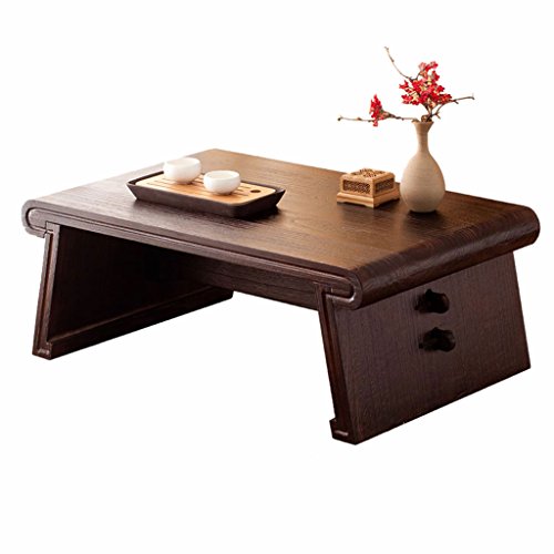 Massivholz Couchtisch japanische rechteckige Couchtisch Retro-Erker Tisch Tatami Tisch Zen Schreibtisch antike Teetisch niedrigen Tisch abnehmbar (Size : 60x40x33cm)