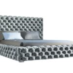 Heaven Polsterbett im Glamour-Stil mit zwei Bettkästen, verstärkter Holzrahmen, Chrombeine - große Auswahl an Stoffen - Komfort und Funktionalität – luxuriöses Schlafzimmerbett Größe 180x200