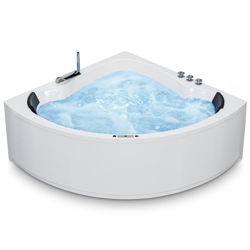 AQUADE Whirlpool Badewanne - Eckbadewanne 140x140 cm - Unikales Whirlpool-Erlebnis nach Ihren Wünschen - Wählen Sie Ihre perfekte Wanne oder Whirlpool -Ihre individuelle Wahl für Wellness zu Hause